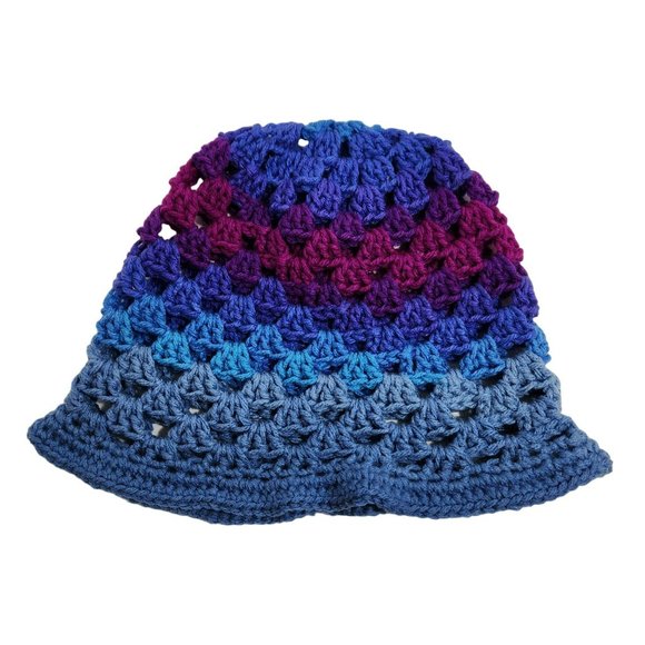Bucket Hat multicolor granny handknit bright colorful rainbow - Picture 4 of 9